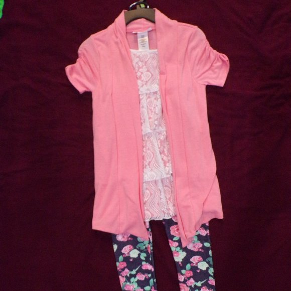 Piper Girl's Cardigan and Blouse w/ Leggings - Picture 1 of 5